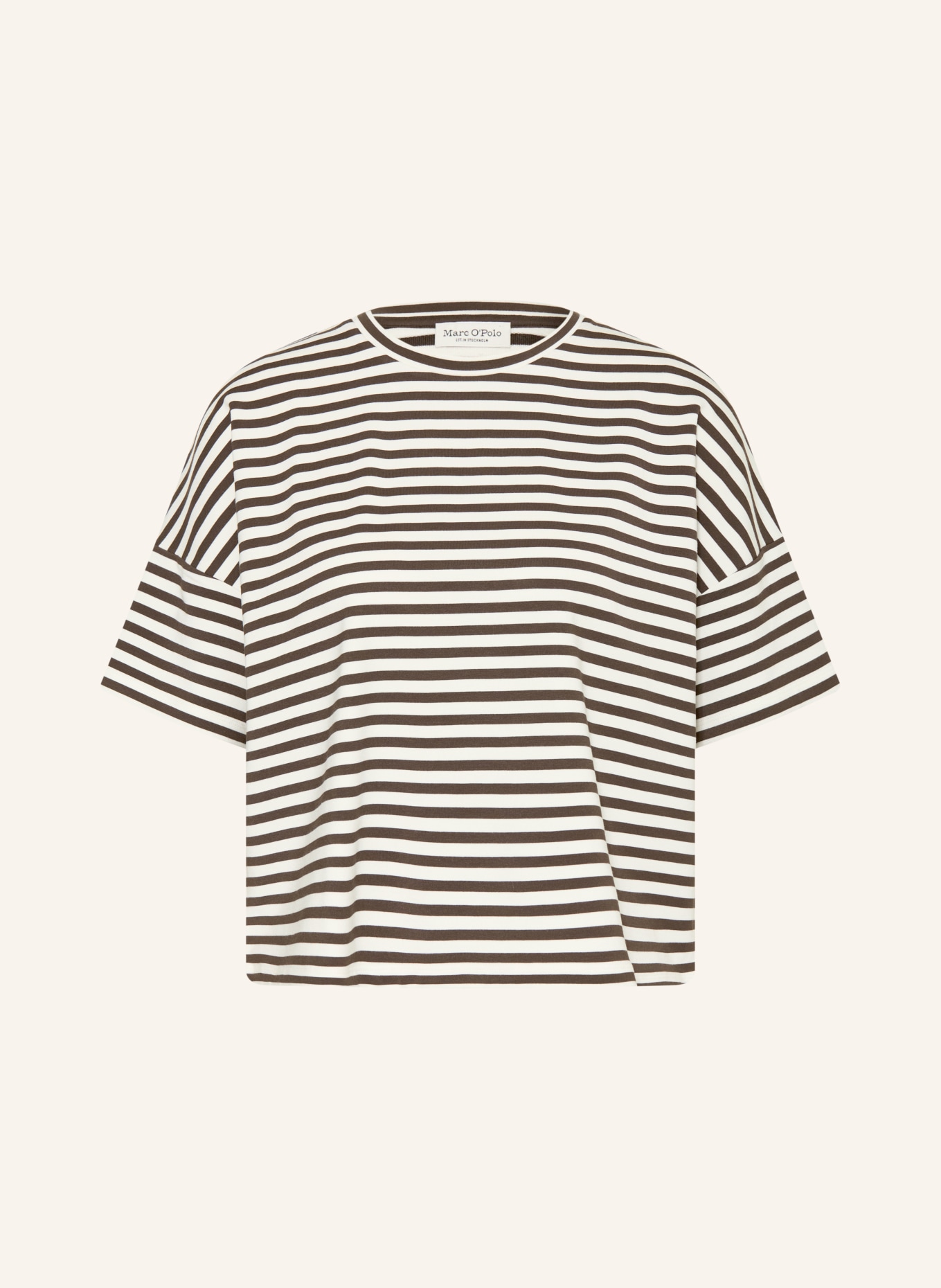 Marc O'Polo Sweatshirt: DARK BROWN / ECRU