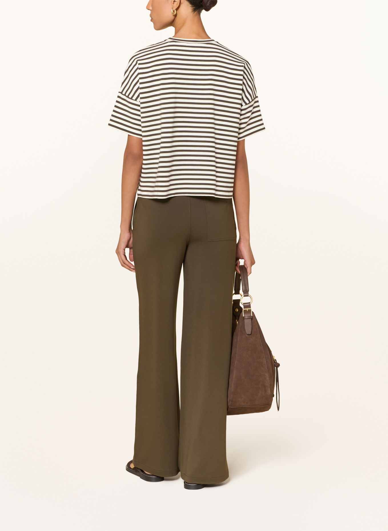 Marc O'Polo Sweatshirt: DARK BROWN / ECRU