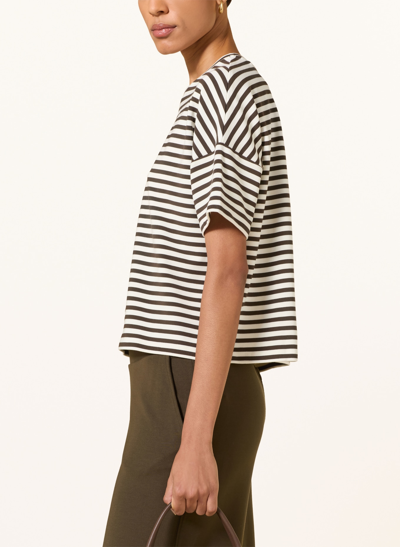 Marc O'Polo Sweatshirt: DARK BROWN / ECRU