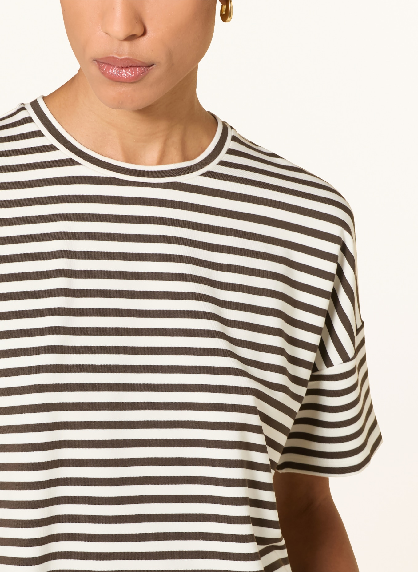 Marc O'Polo Sweatshirt: DARK BROWN / ECRU