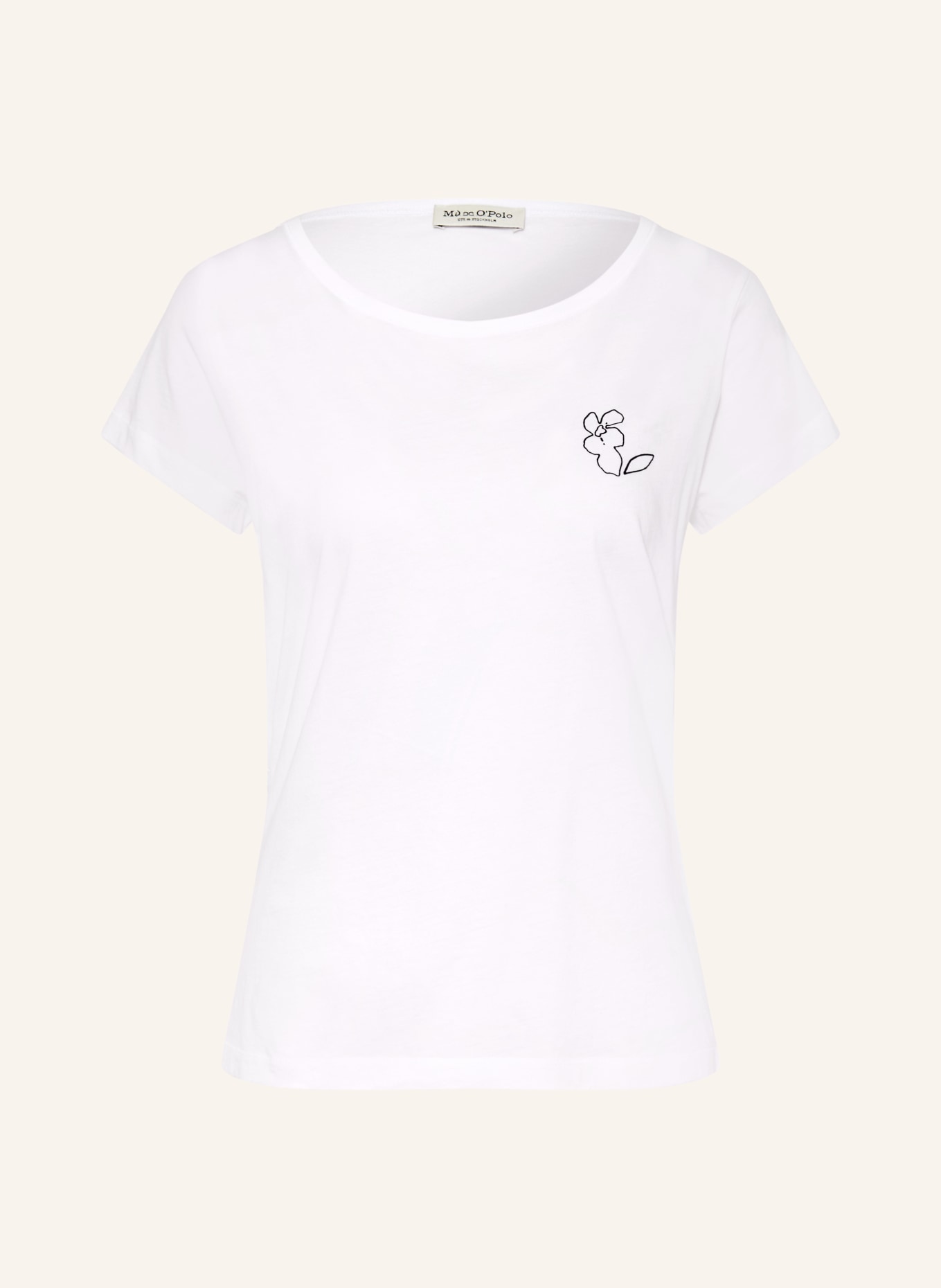 Marc O'Polo T-Shirt: WEISS / SCHWARZ
