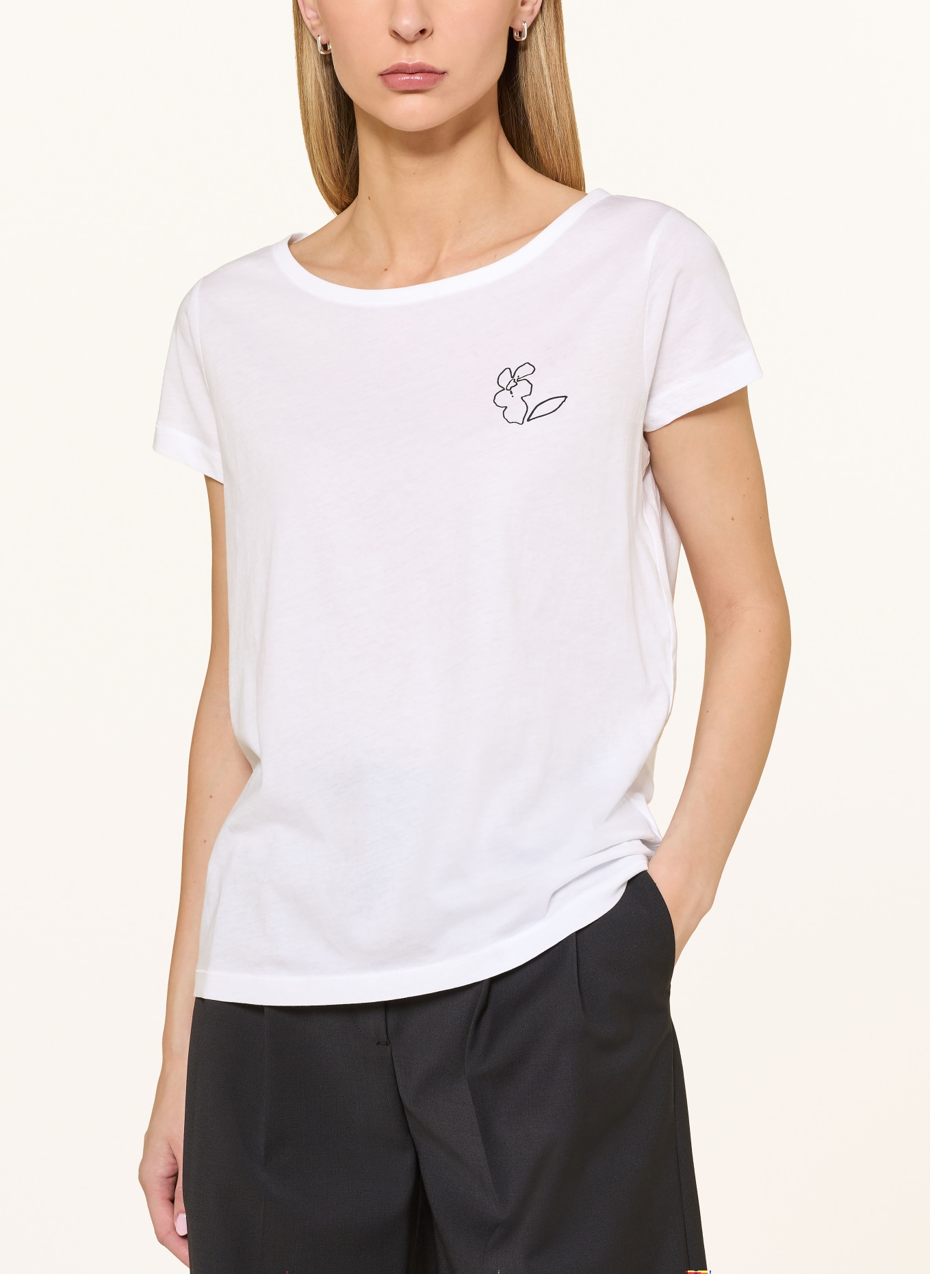 Marc O'Polo T-Shirt: WEISS / SCHWARZ