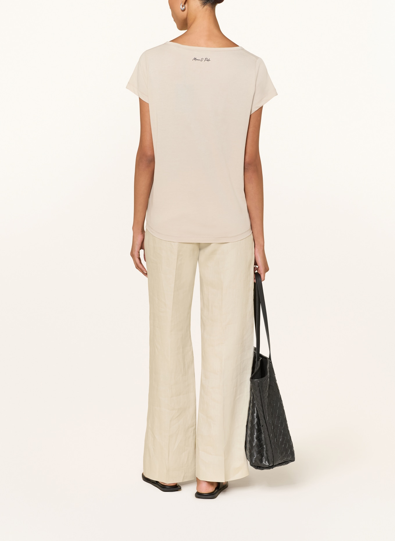 Marc O'Polo T-Shirt: BEIGE / DUNKELBRAUN