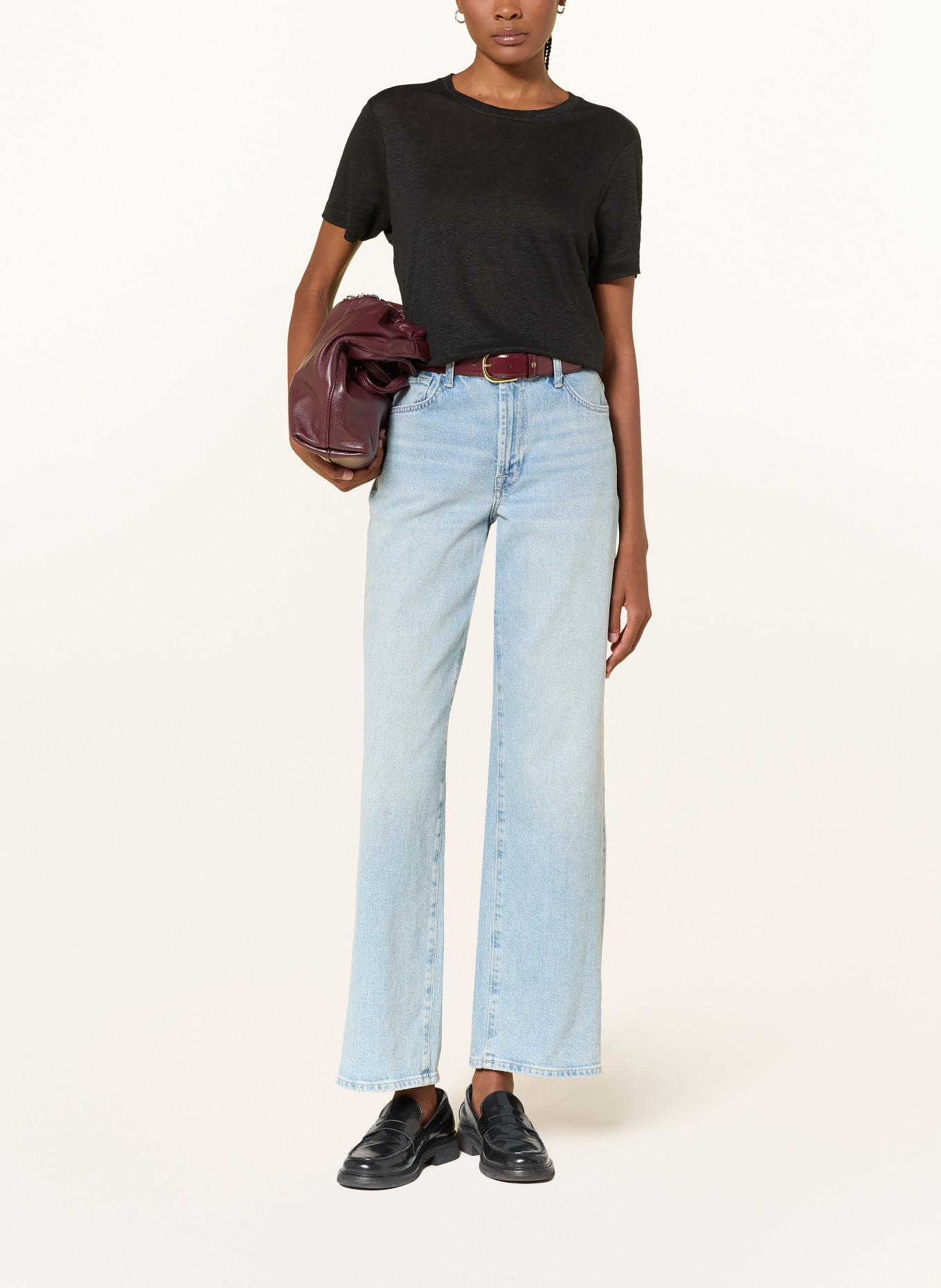 COS Linen T-shirt: BLACK