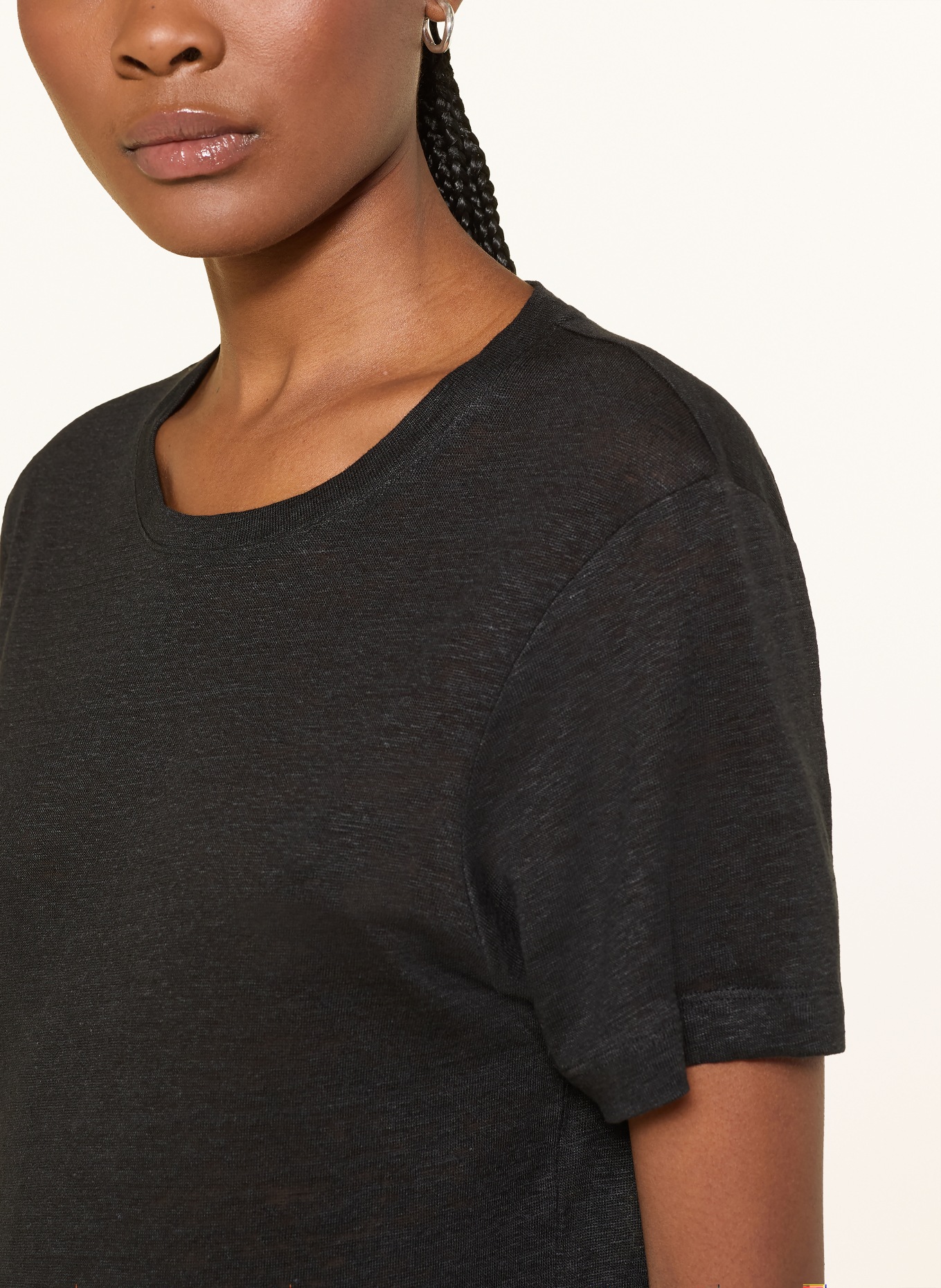 COS Linen T-shirt: BLACK