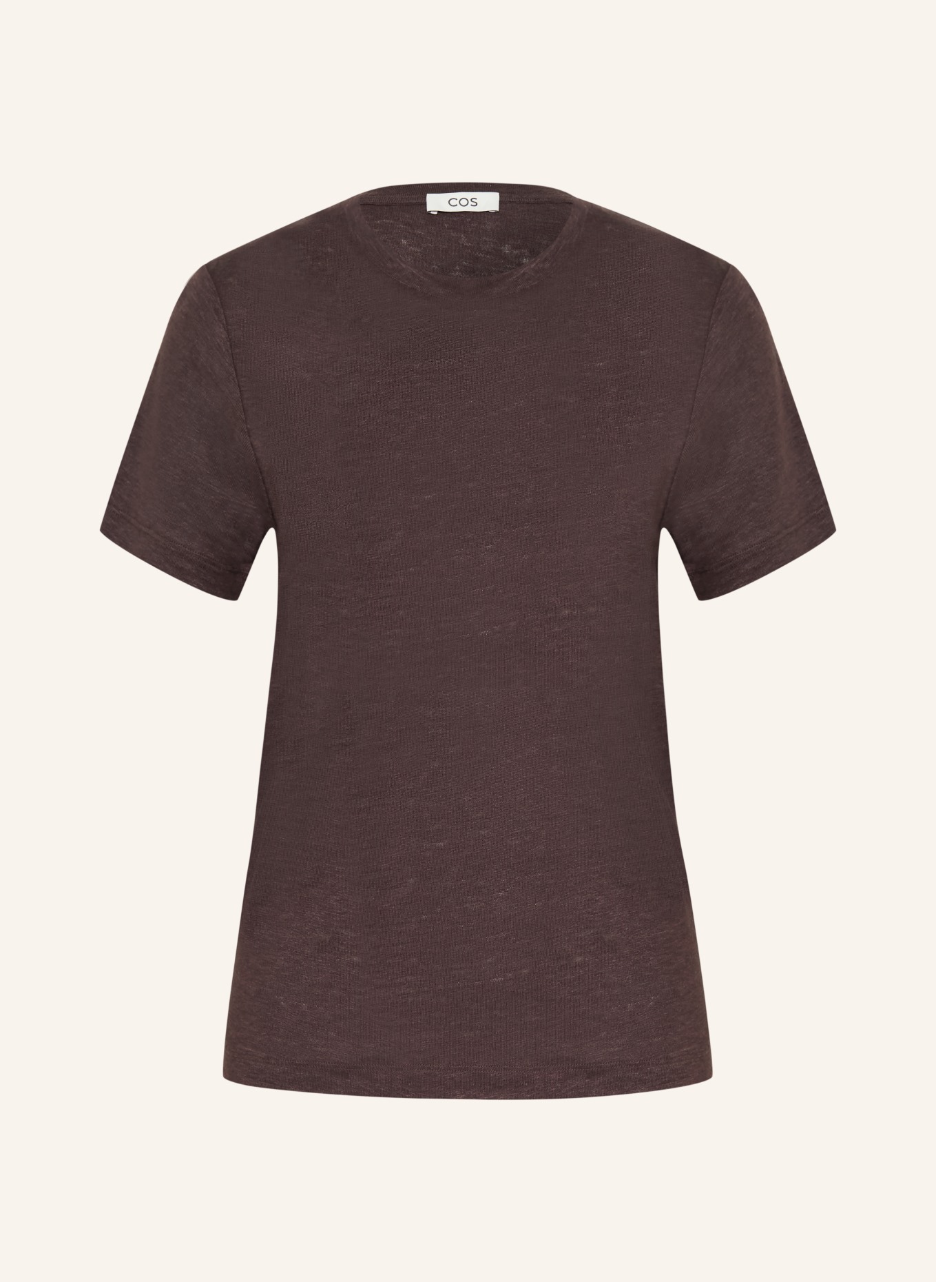 COS Linen T-shirt: DARK BROWN