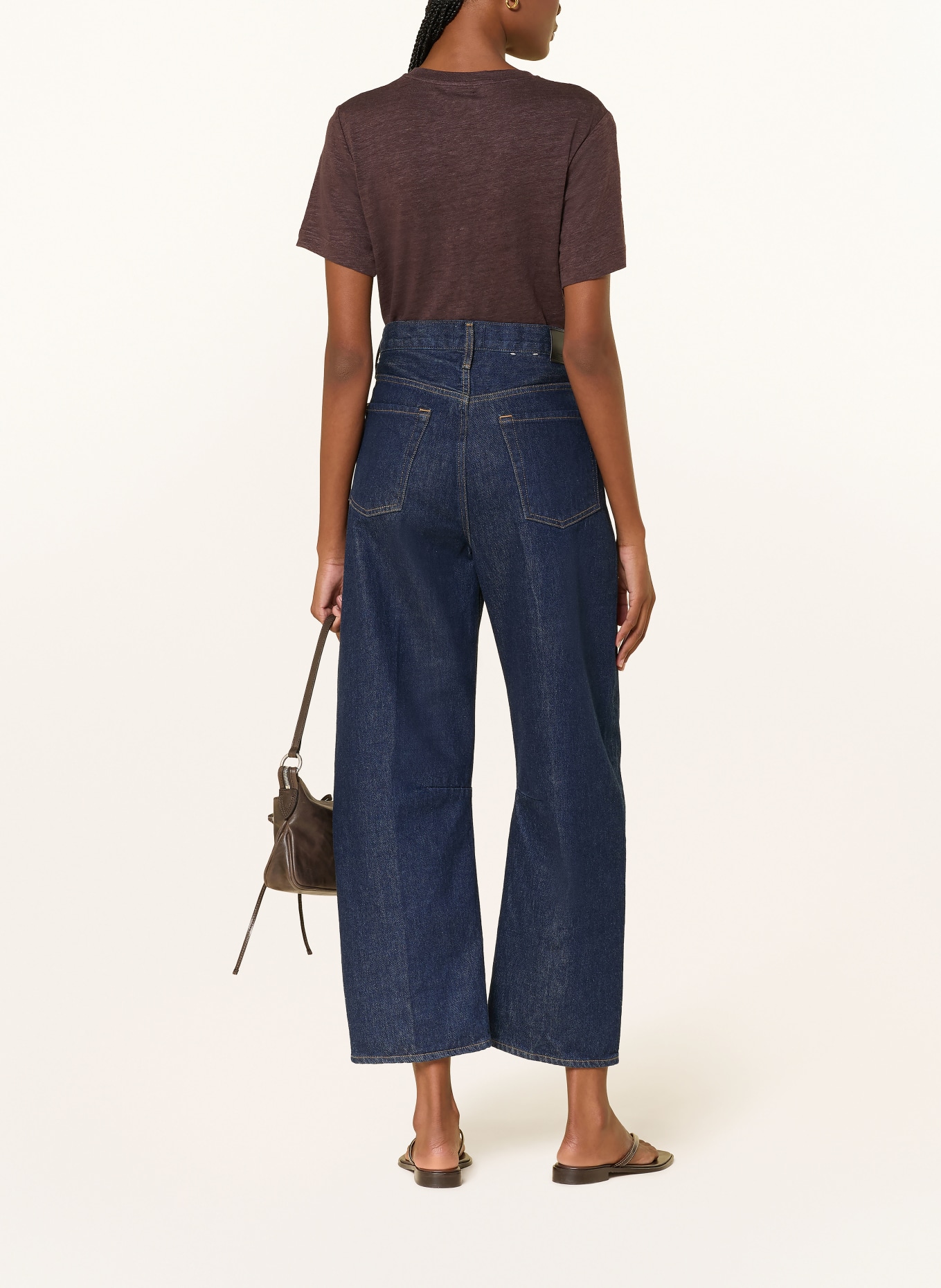 COS Linen T-shirt: DARK BROWN