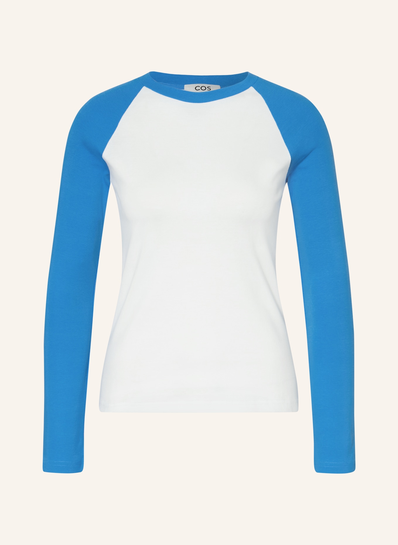 COS T-shirt à manches longues: BLANC / BLEU