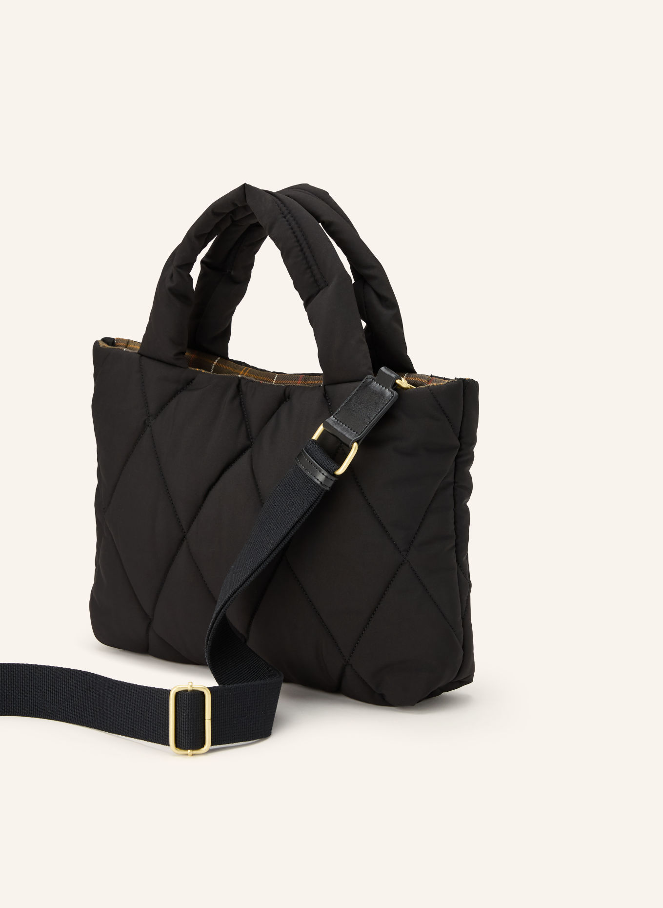 Barbour CONNIE MINI Tote Bag: BLACK / GREEN