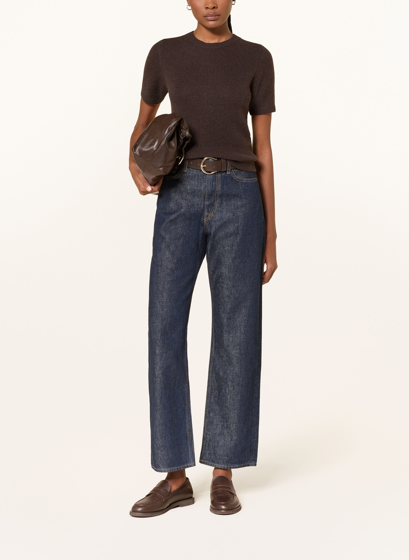 COS Pletené tričko z kašmíru: TMAVĚ HNĚDÁ