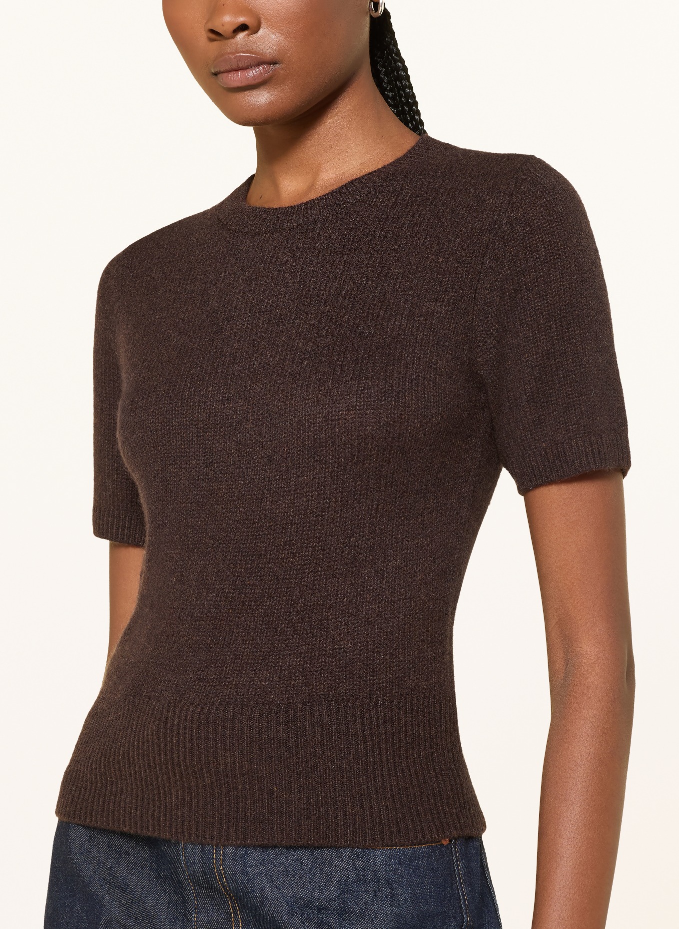 COS Pletené tričko z kašmíru: TMAVĚ HNĚDÁ