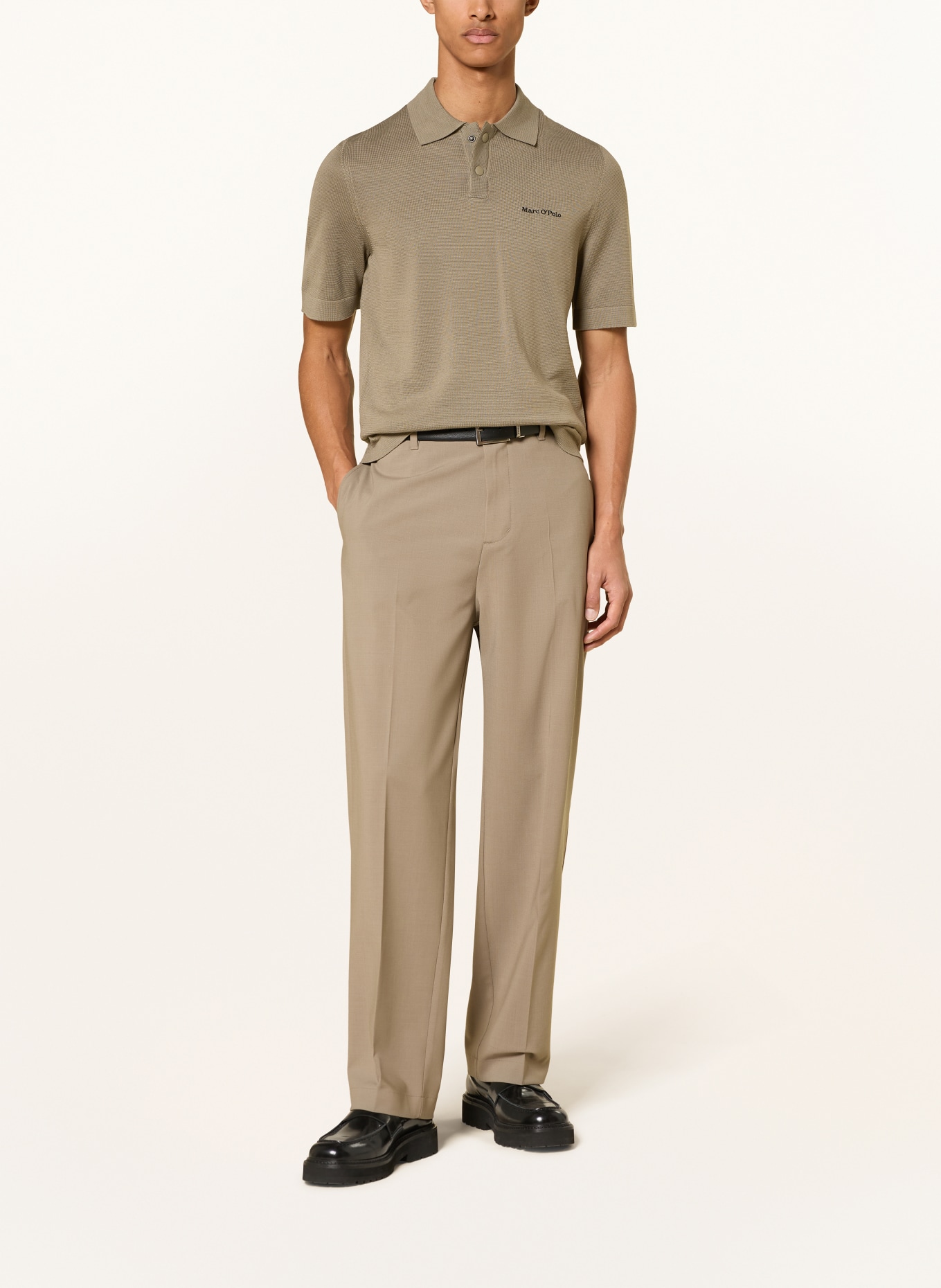 Marc O'Polo knitted polo shirt: TAUPE