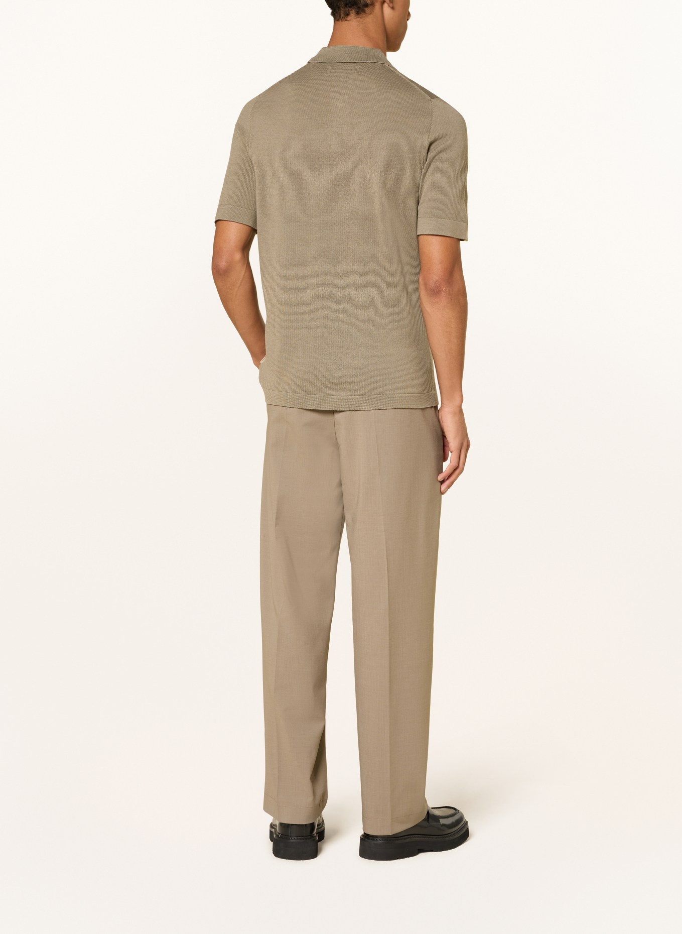 Marc O'Polo knitted polo shirt: TAUPE