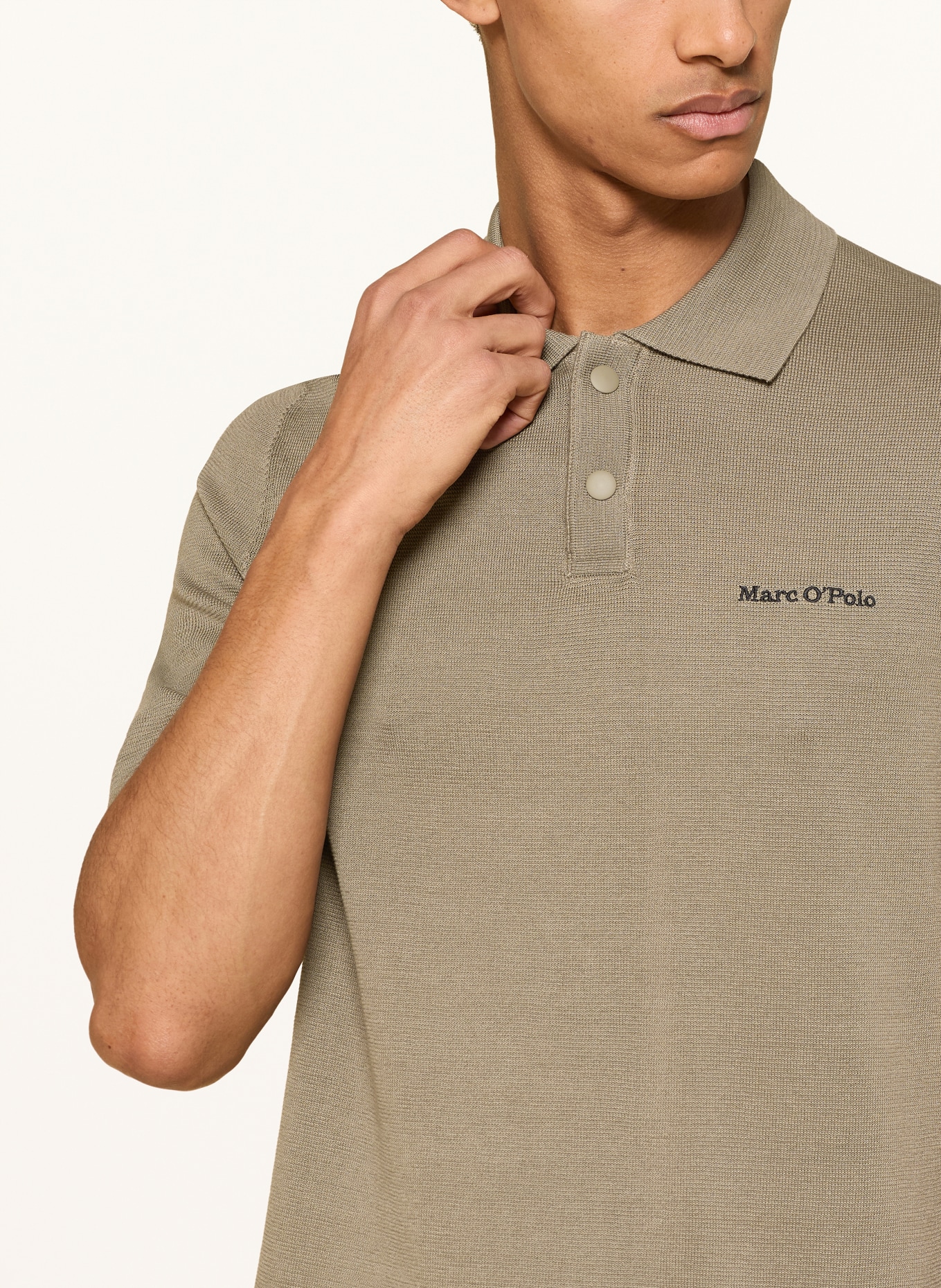Marc O'Polo knitted polo shirt: TAUPE