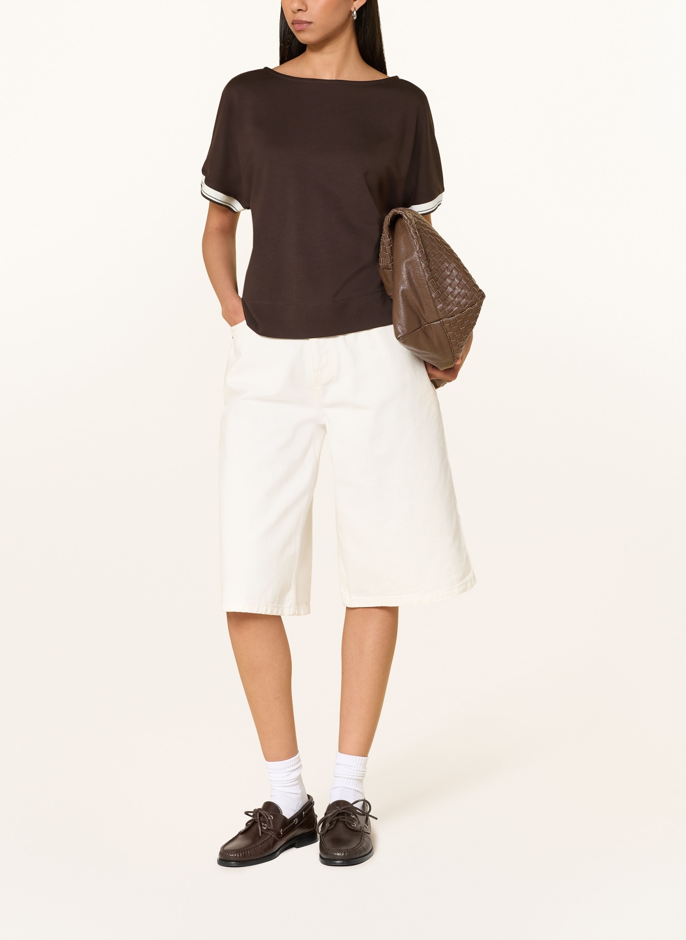 OPUS T-Shirt GIPREP: DUNKELBRAUN