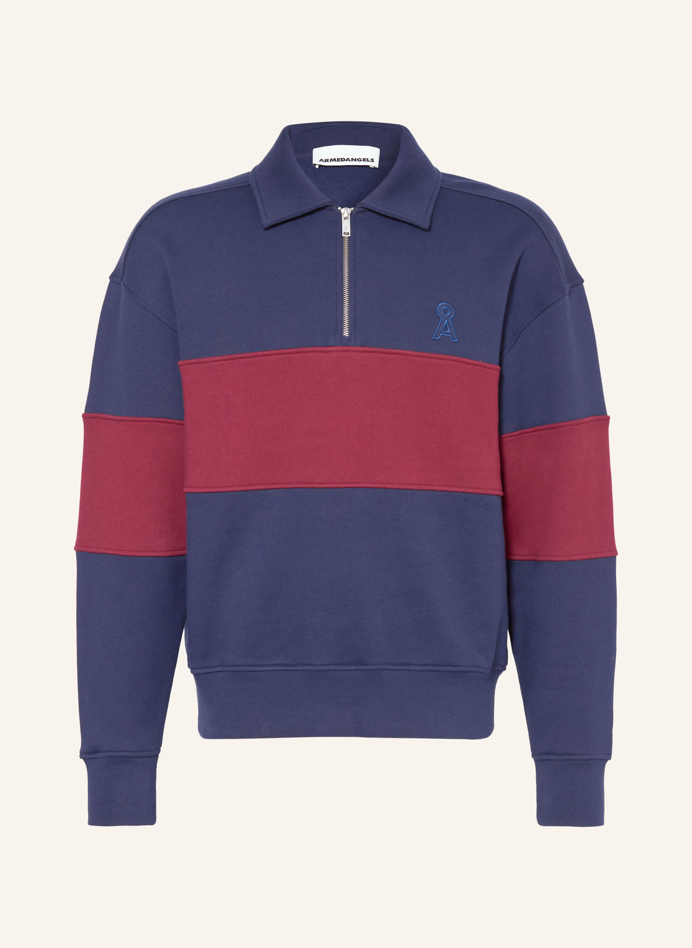 ARMEDANGELS Sweatshirt: MÖRKBLÅ / MÖRKRÖD