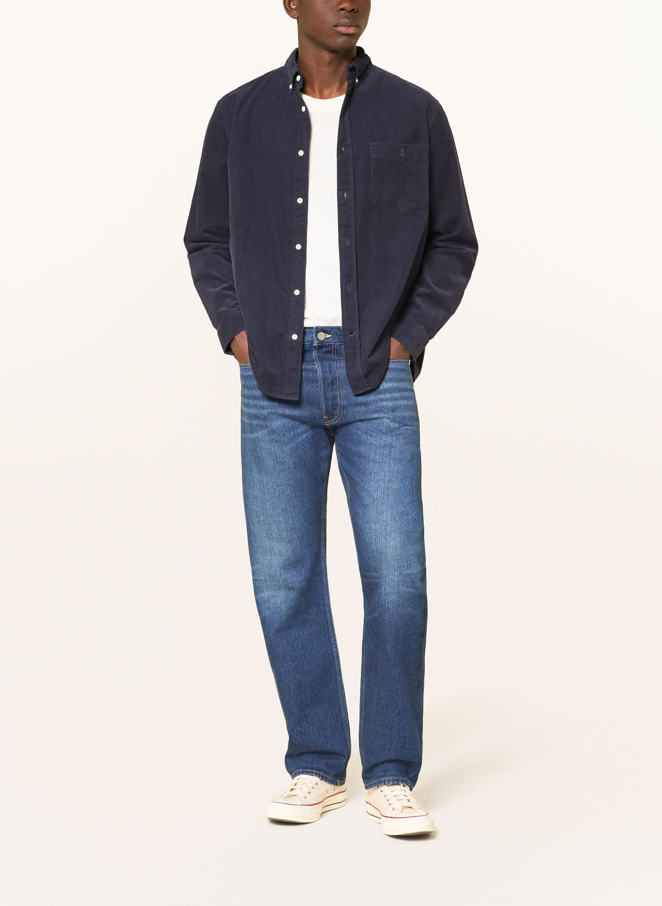 ARMEDANGELS Corduroy overhemd Regular Fit: DONKERBLAUW