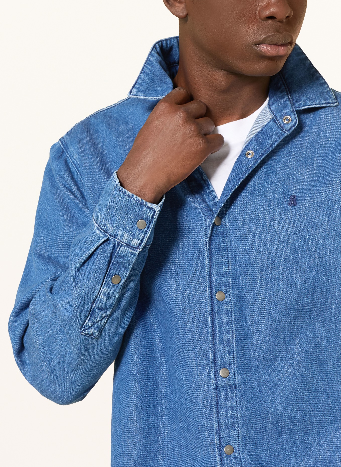 ARMEDANGELS Koszula dżinsowa o kroju slim fit: NIEBIESKI