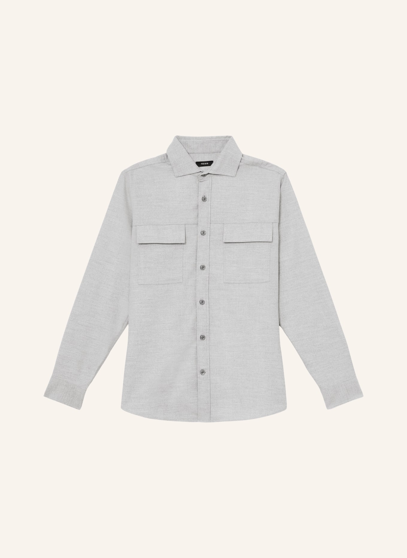 REISS Overshirt CHAMBER: LICHTGRIJS