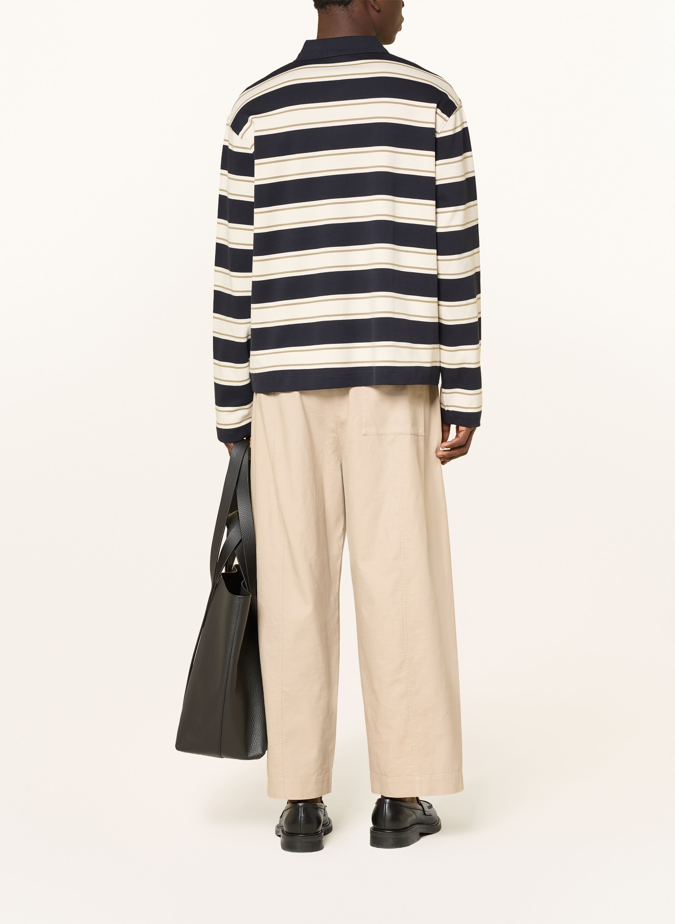 COS Jersey polo shirt: DARK BLUE / CREAM / KHAKI