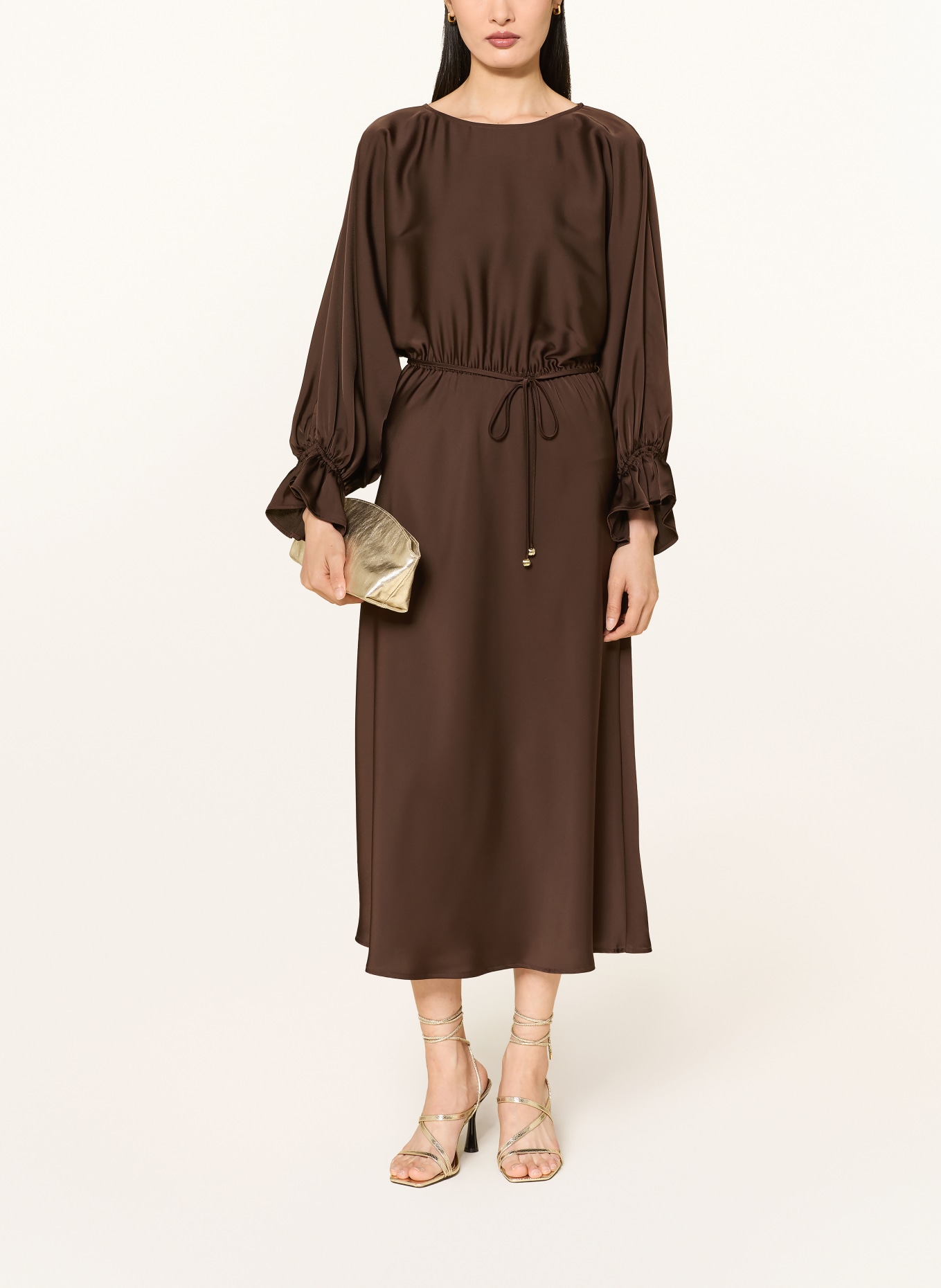 V by Vera Mont Cocktailkleid mit Rüschen: DUNKELBRAUN