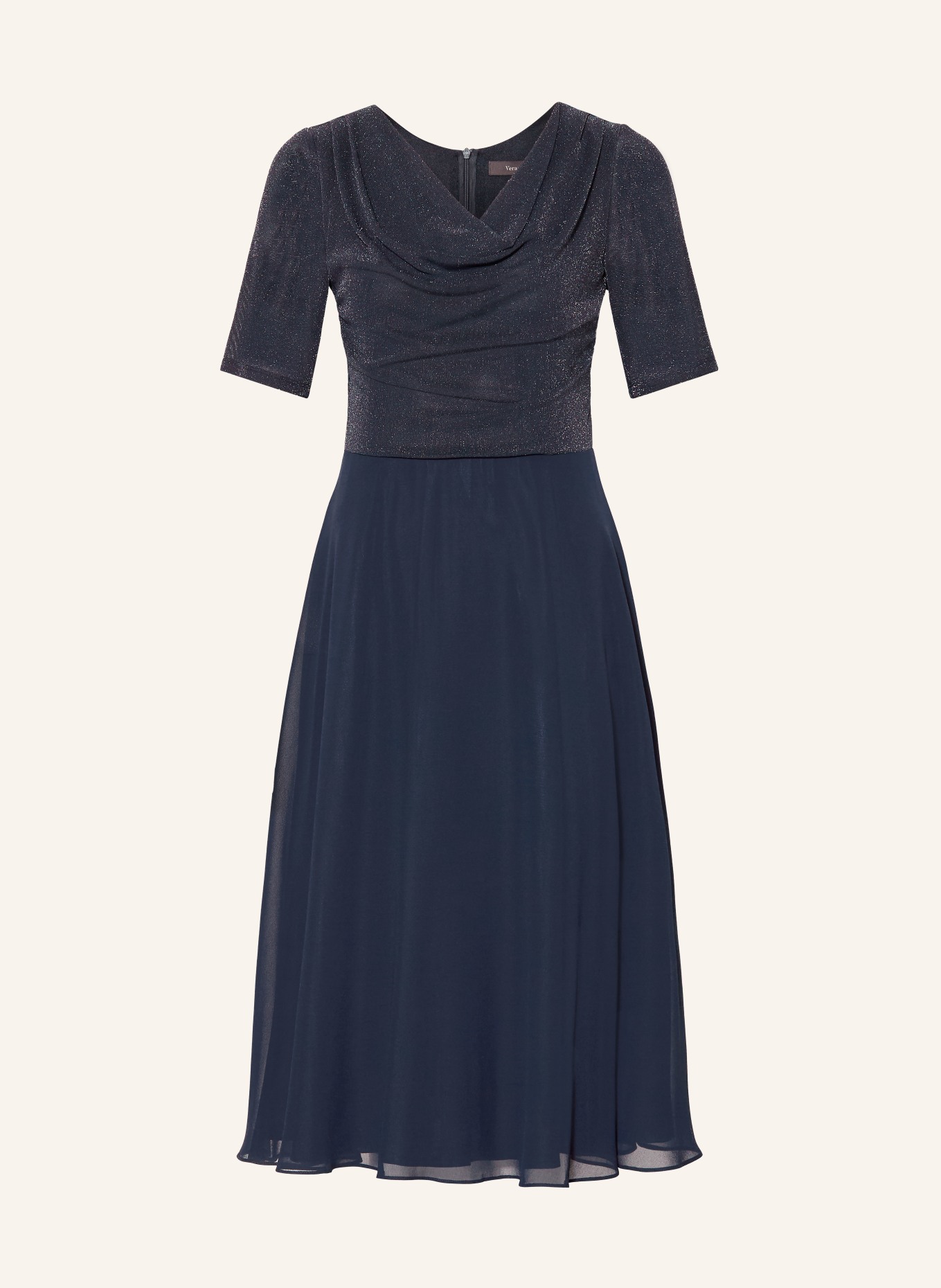 Vera Mont Kleid im Materialmix mit Glitzegarn: DUNKELBLAU