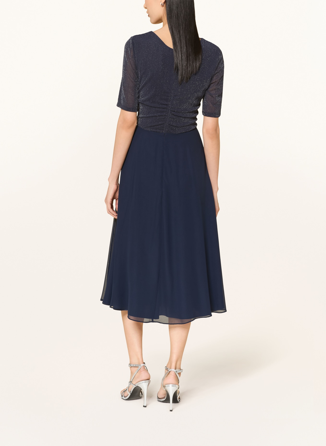 Vera Mont Kleid im Materialmix mit Glitzegarn: DUNKELBLAU