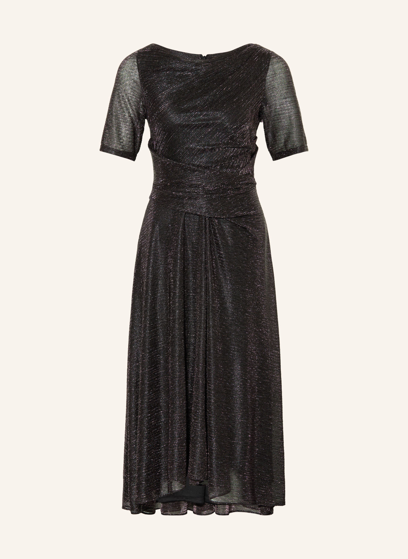Vera Mont Kleid mit Glitzegarn: SCHWARZ / DUNKELLILA