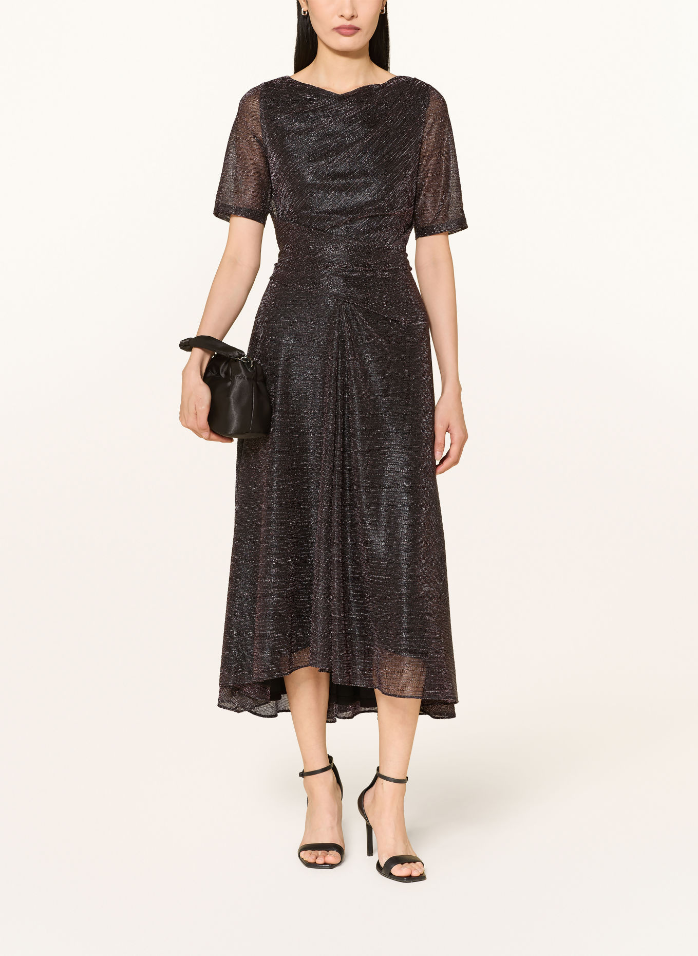 Vera Mont Kleid mit Glitzegarn: SCHWARZ / DUNKELLILA
