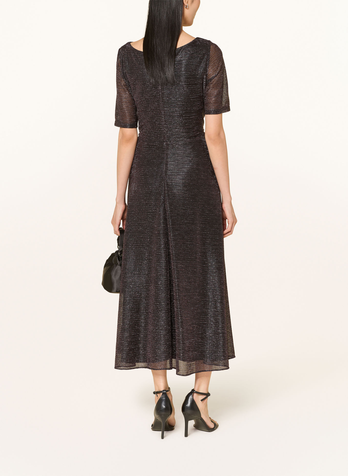 Vera Mont Kleid mit Glitzegarn: SCHWARZ / DUNKELLILA