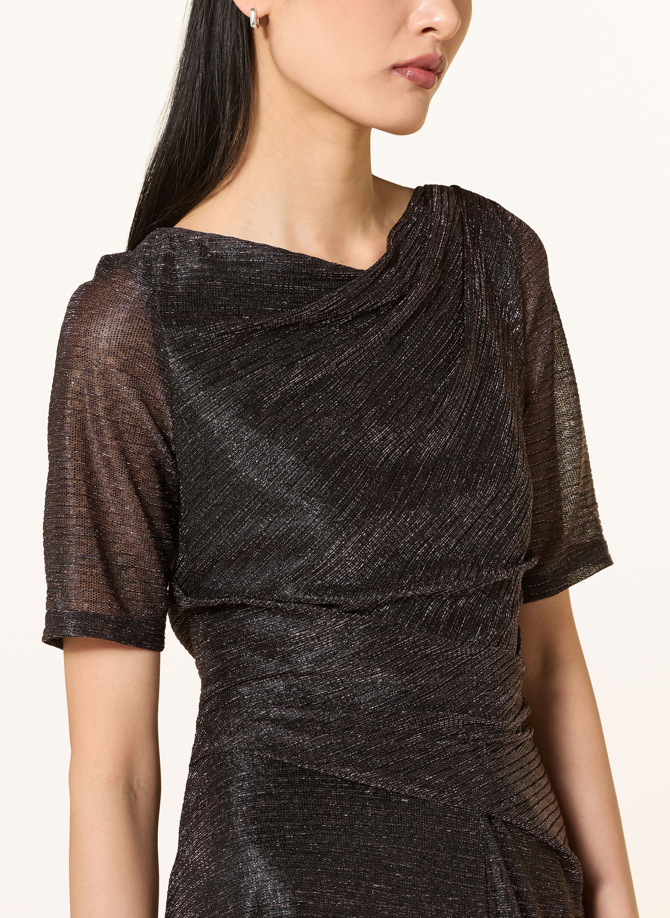 Vera Mont Kleid mit Glitzegarn: SCHWARZ / DUNKELLILA