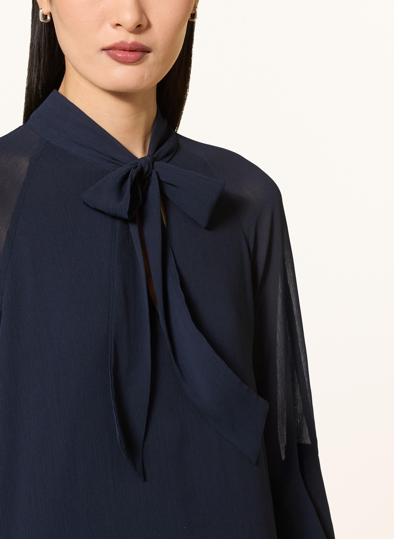 Vera Mont Cocktail dress with a bow and flounces: DARK BLUE
