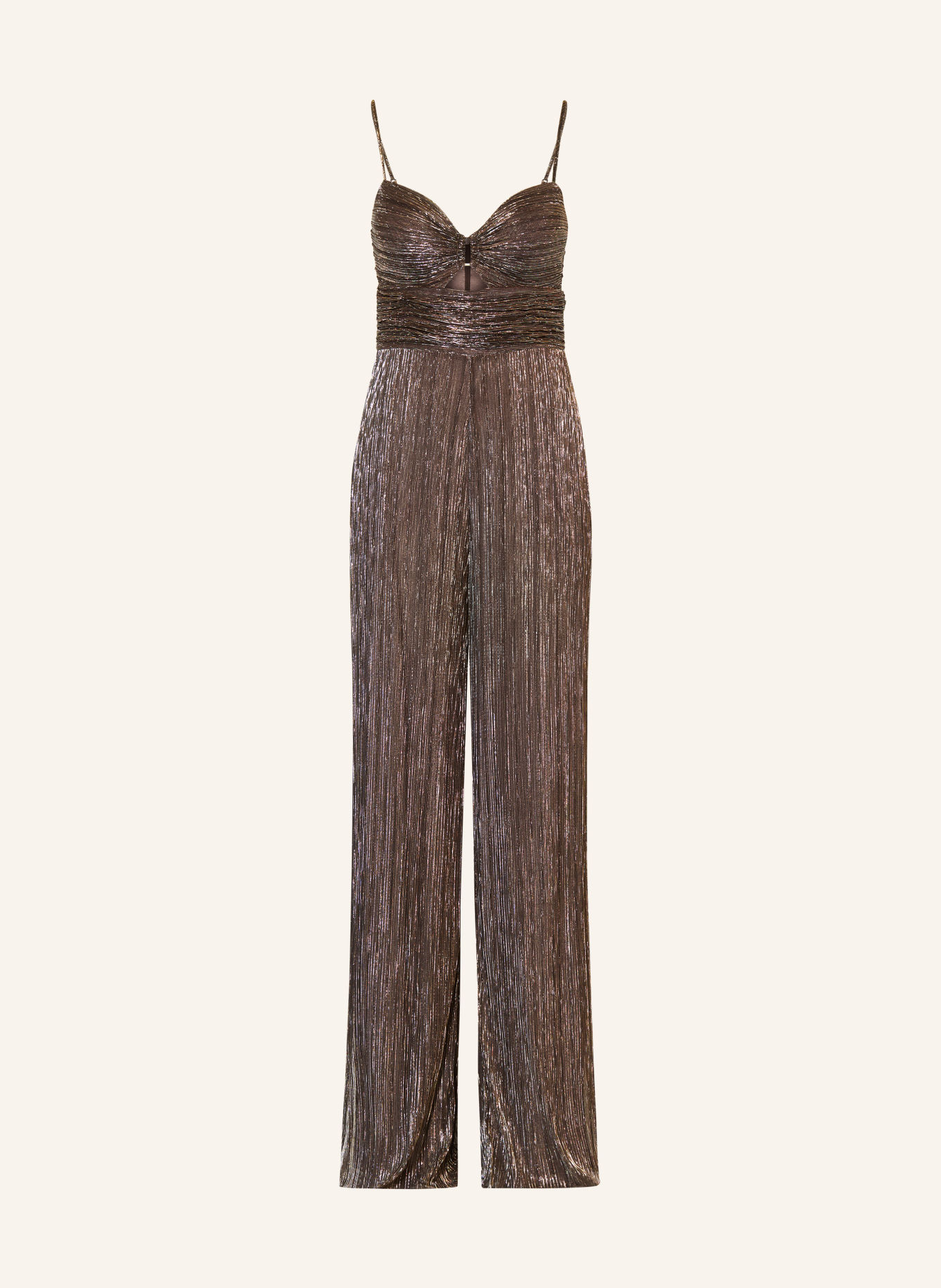 VM Vera Mont Jumpsuit mit Glitzergarn: DUNKELBRAUN / SILBER / GOLD