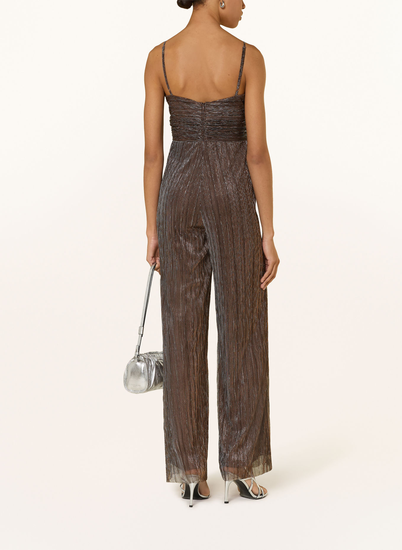 VM Vera Mont Jumpsuit mit Glitzergarn: DUNKELBRAUN / SILBER / GOLD
