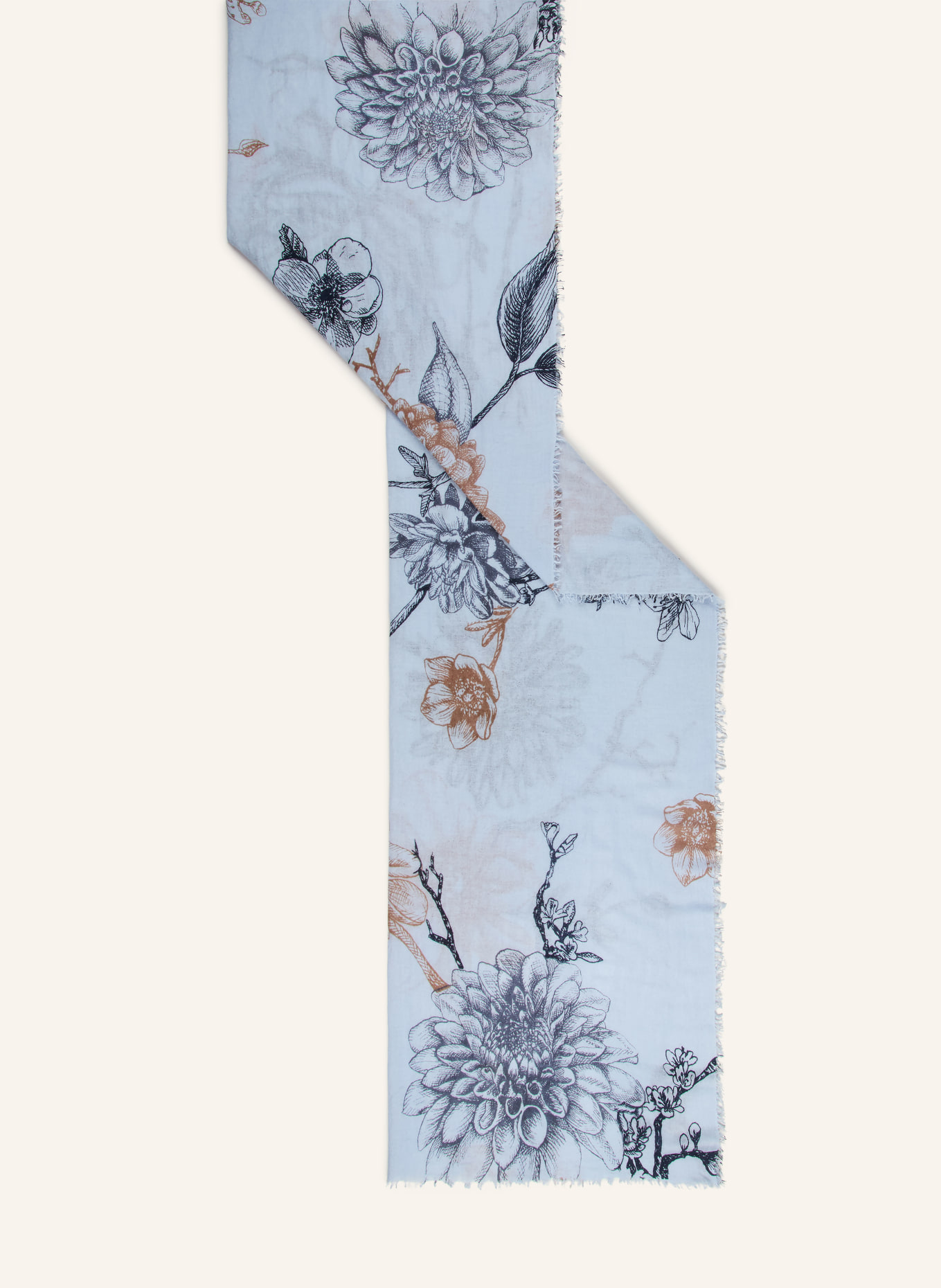 Mouleta Cashmere-Schal: HELLBLAU / TAUPE / DUNKELGRAU