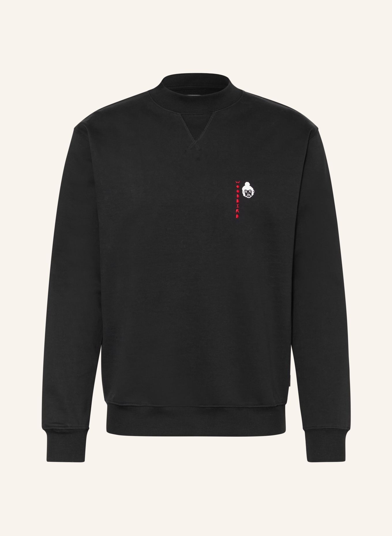 WOODBIRD Sweatshirt WBCANE: SCHWARZ / ROT / WEISS