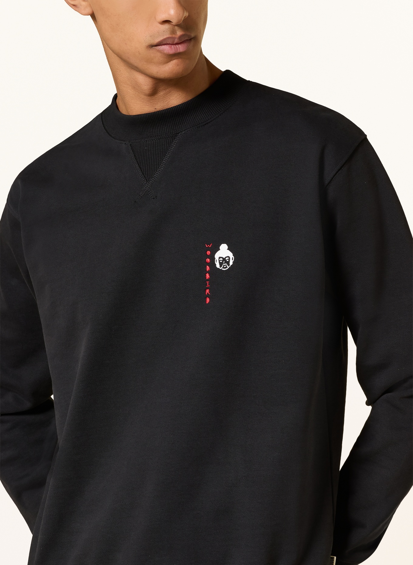 WOODBIRD Sweatshirt WBCANE: SCHWARZ / ROT / WEISS