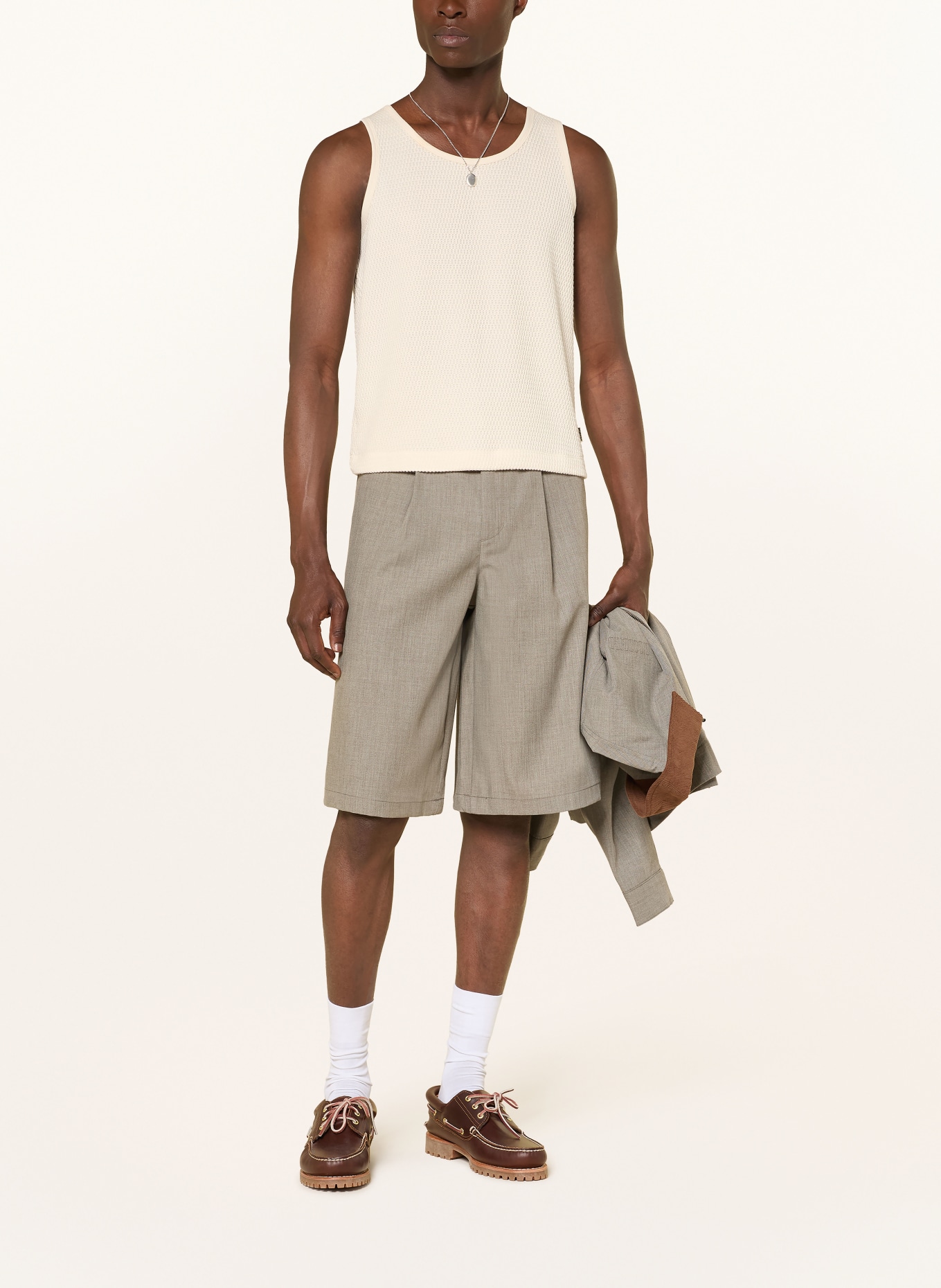 WOODBIRD Stricktop: ECRU