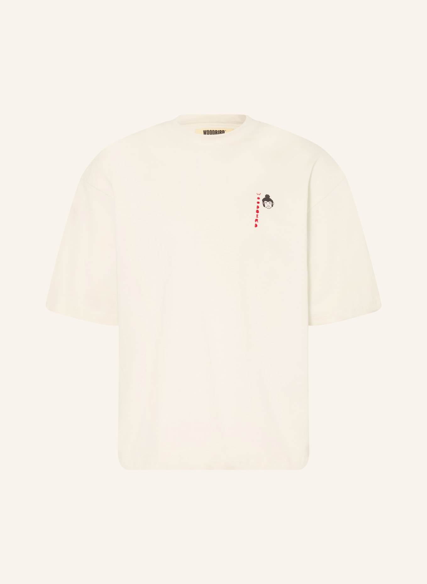 WOODBIRD T-Shirt WBBEAM SUMA: CREME / ROT / SCHWARZ