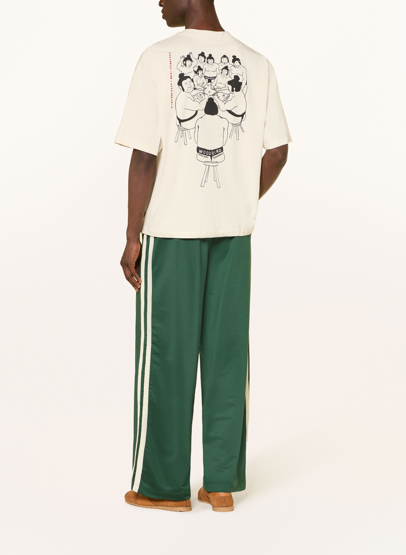 WOODBIRD T-Shirt WBBEAM SUMA: CREME / ROT / SCHWARZ