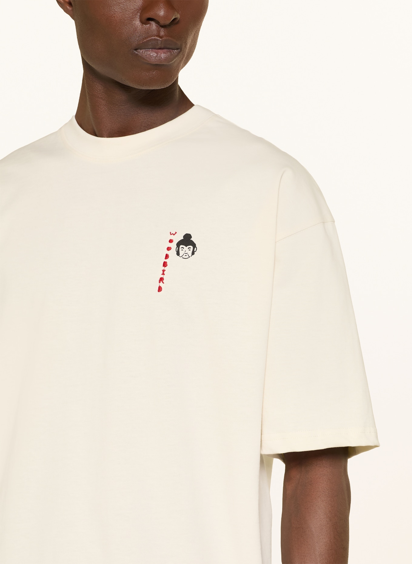 WOODBIRD T-Shirt WBBEAM SUMA: CREME / ROT / SCHWARZ