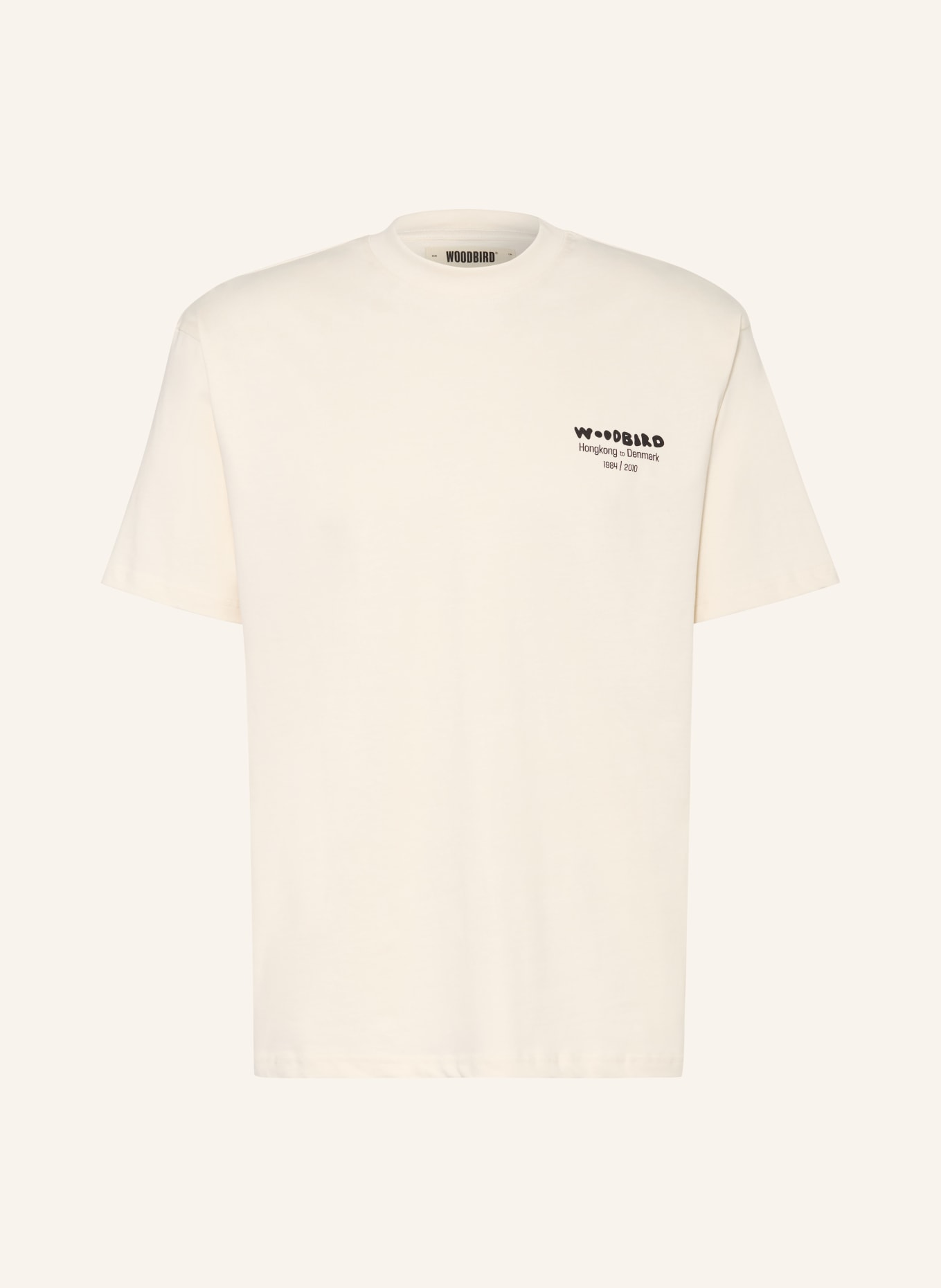 WOODBIRD T-Shirt WBBAINE WOK: ECRU / SCHWARZ