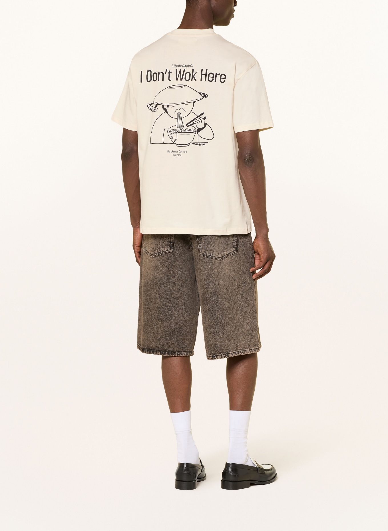 WOODBIRD T-Shirt WBBAINE WOK: ECRU / SCHWARZ