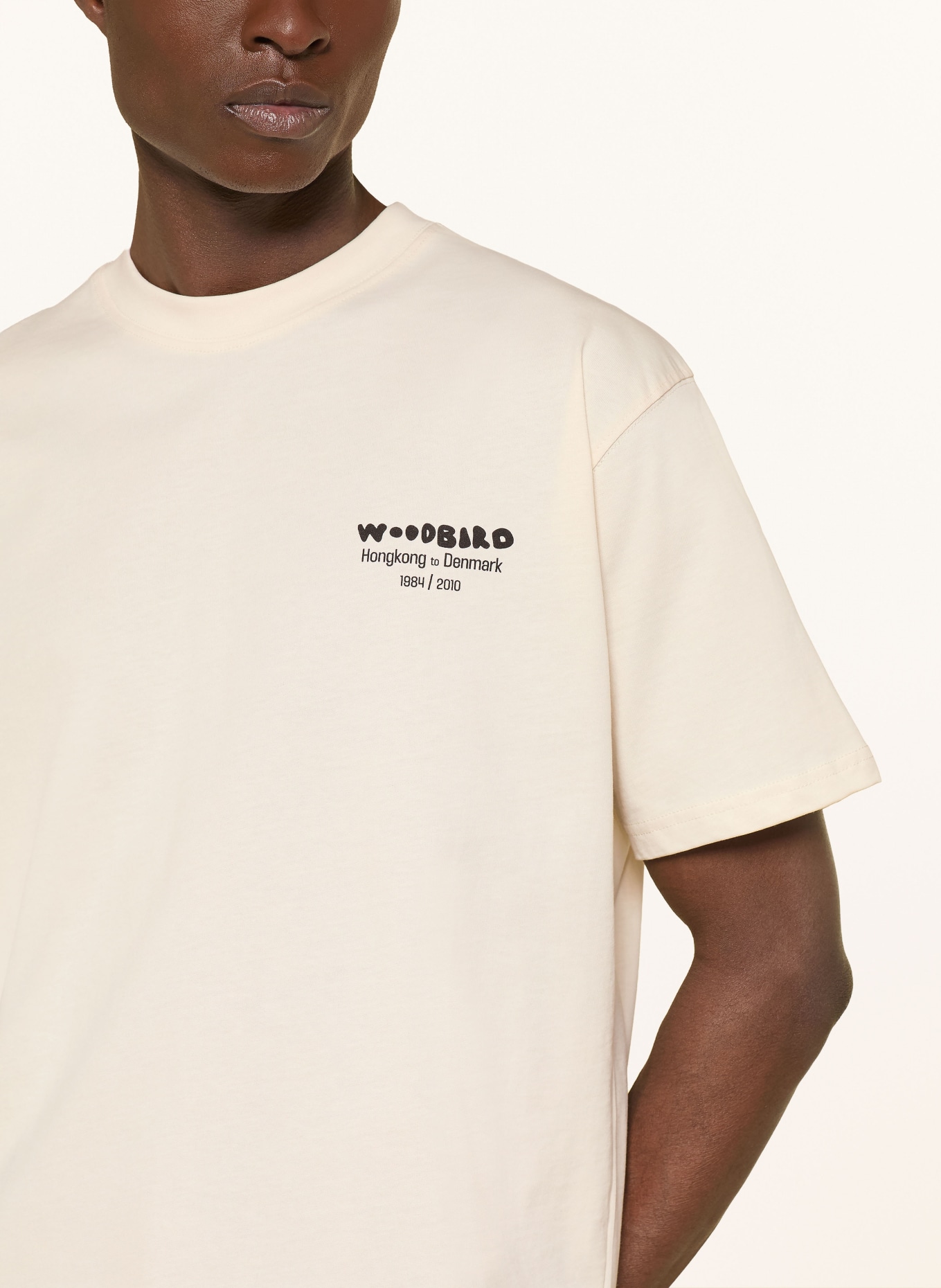 WOODBIRD T-Shirt WBBAINE WOK: ECRU / SCHWARZ