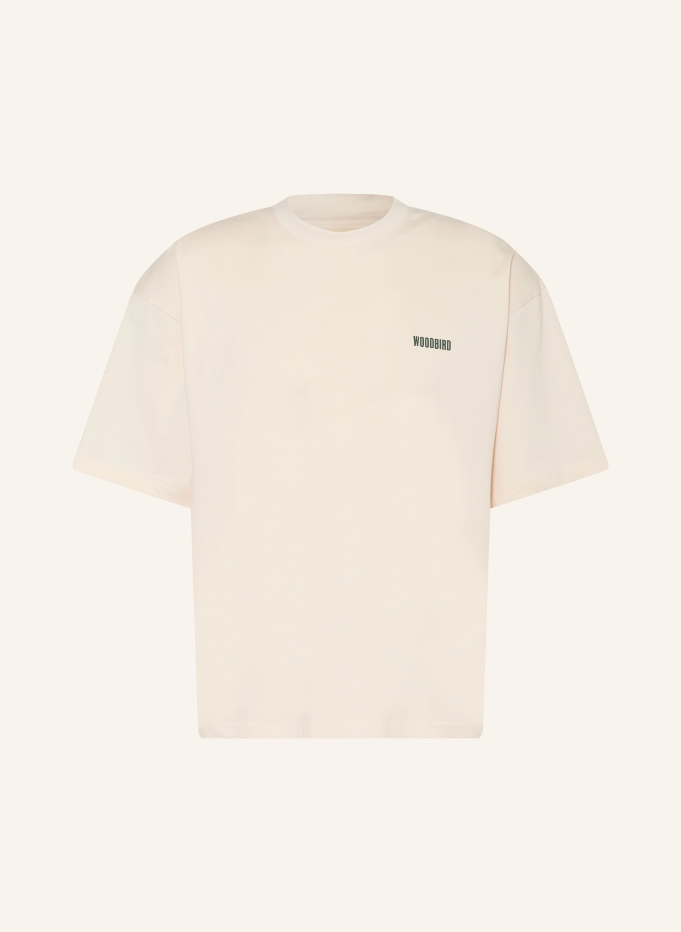 WOODBIRD T-Shirt WBBEAM LION: ECRU / DUNKELGRÜN
