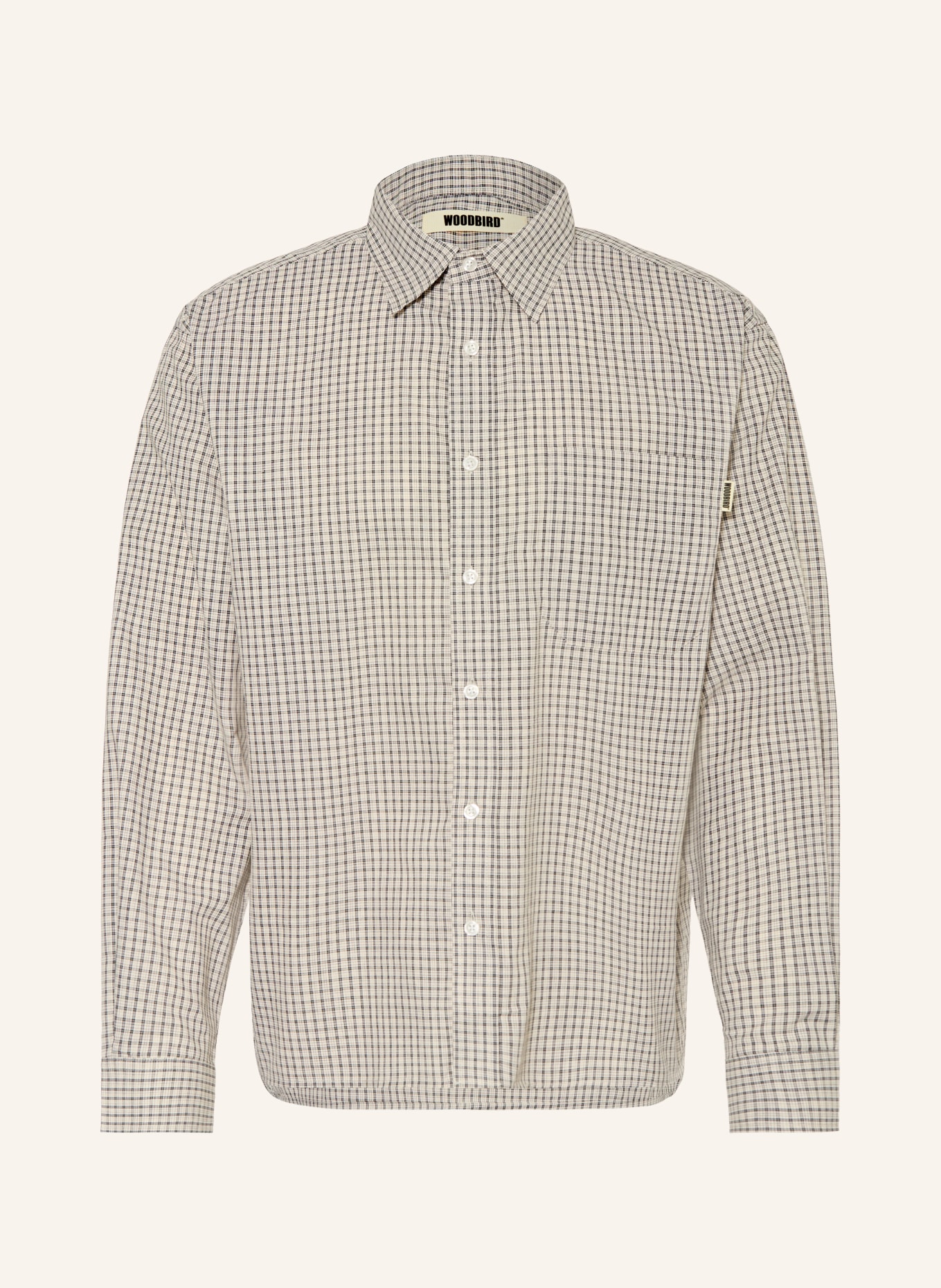 WOODBIRD Hemd Comfort Fit: CREME / SCHWARZ