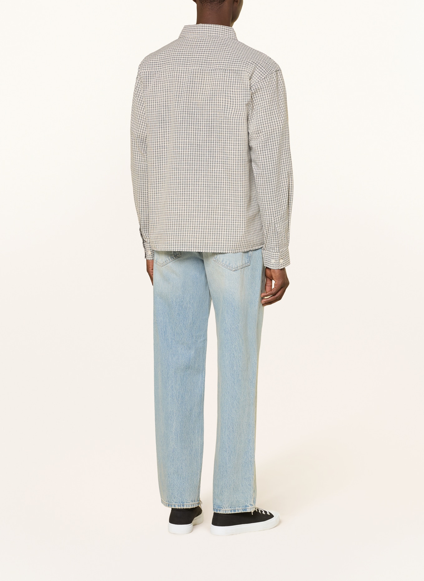 WOODBIRD Hemd Comfort Fit: CREME / SCHWARZ