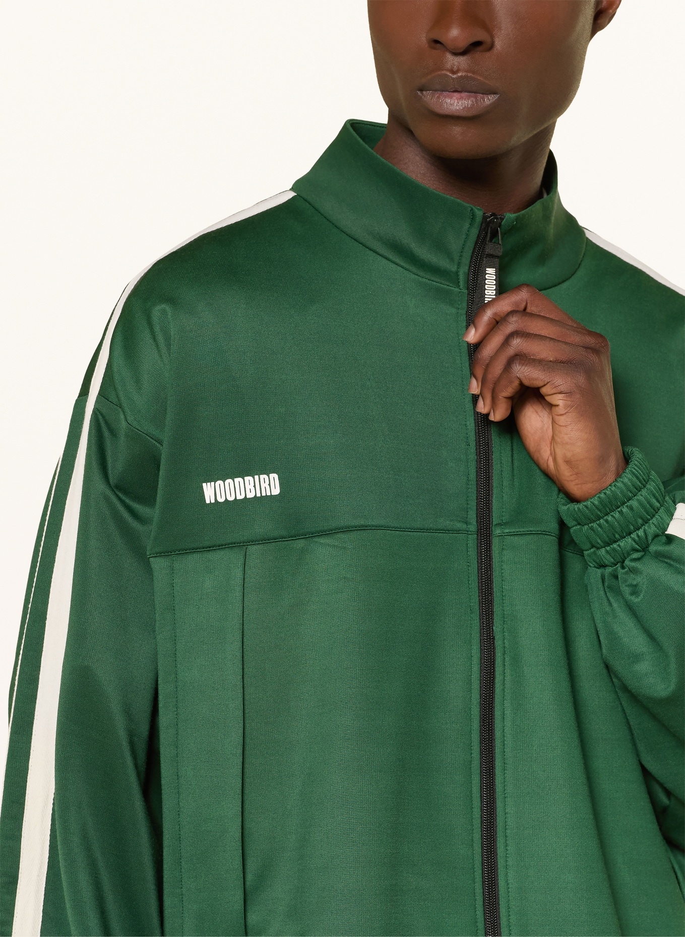 WOODBIRD Sweatjacke WBCHANG: GRÜN / WEISS