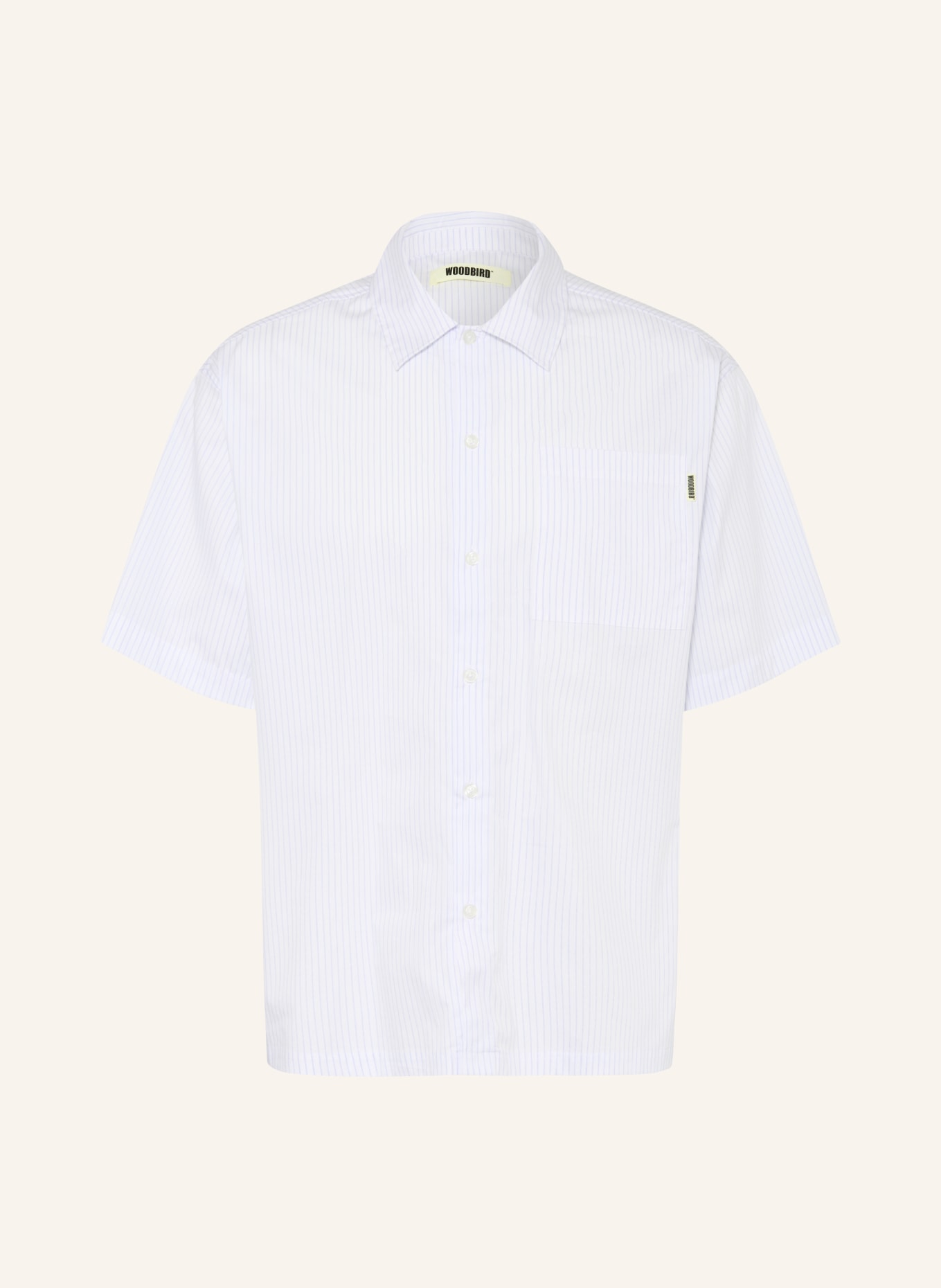 WOODBIRD Kurzarm-Hemd WBWANG Comfort Fit: WEISS / HELLBLAU / SCHWARZ