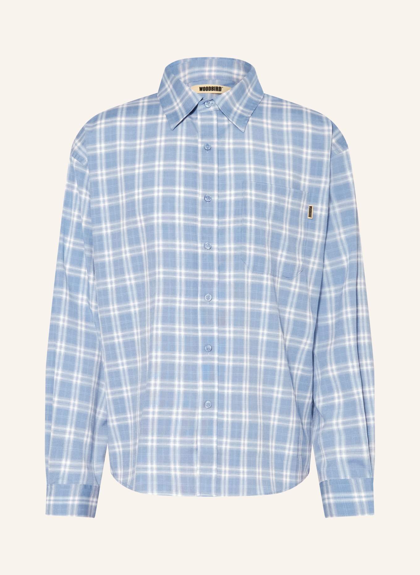 WOODBIRD Hemd WBJONG Comfort Fit: BLAUGRAU / ECRU